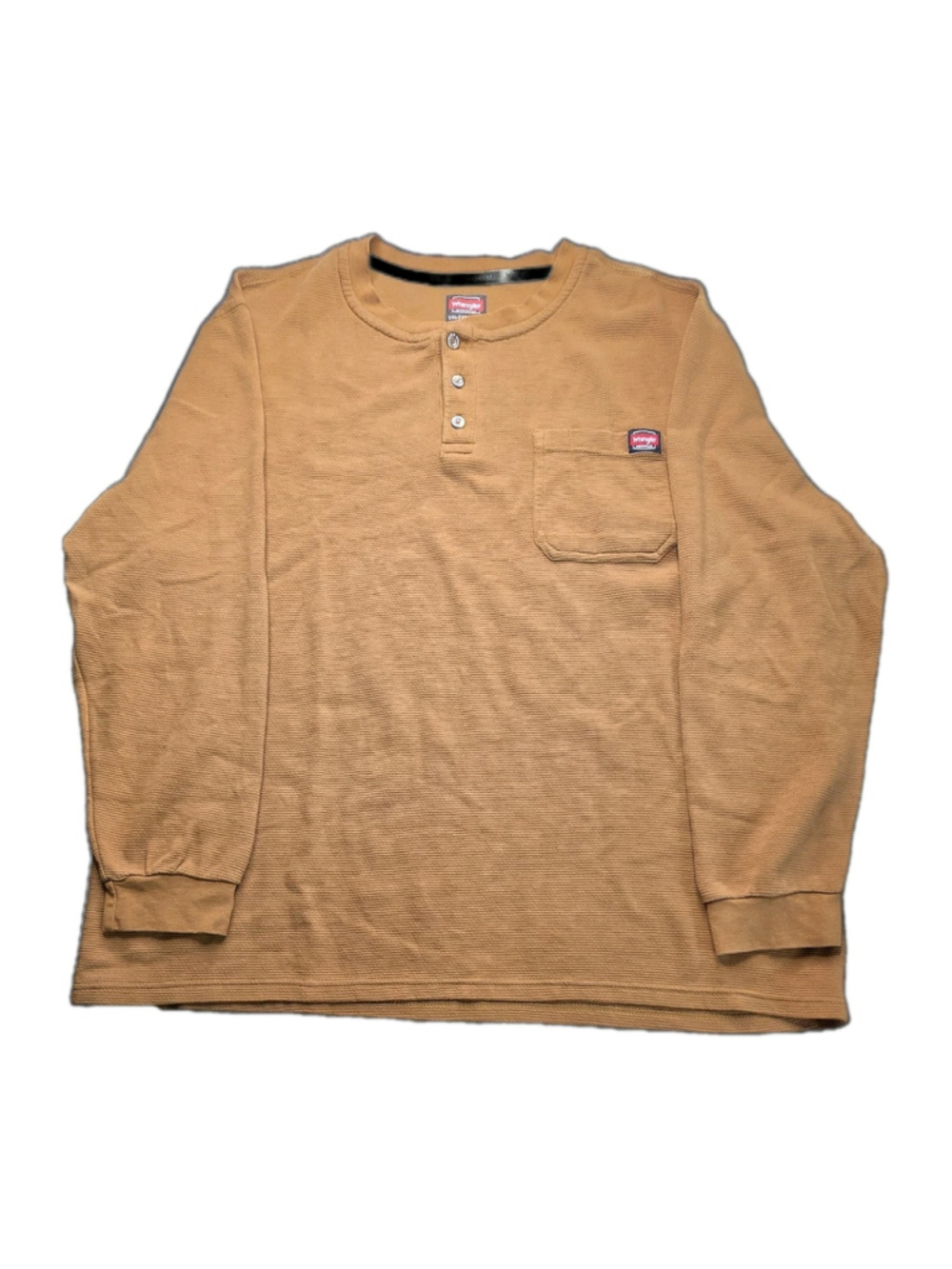 Wrangler Men’s 2XL Waffle Knit Henley Long Sleeve Pocket Workwear